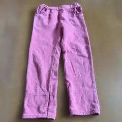 キムラタン　ピンク パンツ ズボン花柄ロールアップ