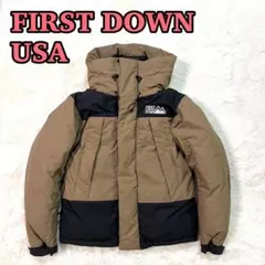FIRST DOWN ダウンジャケット M 刺繍ロゴ ワンポイントロゴ