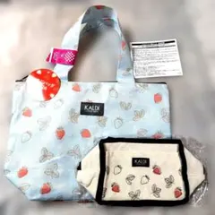 新品未使用　KALDI 2026　いちごトートバッグ　＆　保冷バッグセット。