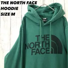 ら*る様 ザノースフェイス プルオーバーパーカー M グリーン 緑 ビッグロゴ