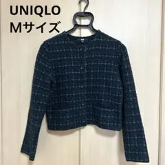 UNIQLO ニットショートジャケット　ネイビー　Ｍサイズ