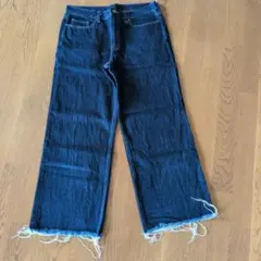 ダークブルーワイドレッグデニム