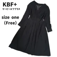 KBF+ カシュクールワンピース 黒 One size Free フレア マキシ