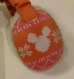 ディズニー　イヤーマフ　耳あて　ニット　ピンク・オレンジ