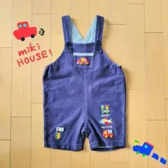 ミキハウス オーバーオール 90cm 男の子 女の子 乗り物ワッペン付き