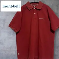 【日本製】mont-bell コアスパン ポロシャツ 刺繍ロゴ 赤 Mのサムネイル