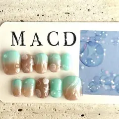 キッズネイルチップ　海　シェル　夏　ブルー　ベージュ
