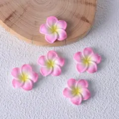 P1068小(2個)ネイルパーツ ピンク プルメリア ハイビスカス ギャル 夏のサムネイル