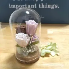 プリザーブドフラワー ガラスドーム　ドライフラワー　プリザード　ホワイトデー