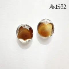 No.1562 ブラウン レジンピアス レジンイヤリング ハンドメイドピアス