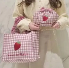 Maison de FLEUR イチゴ柄トートバッグセット♥