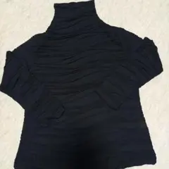 リブデザイン ブラック 長袖 トップス