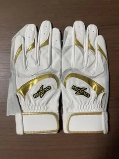 【新品未使用】ISONO イソノ　バッティンググローブ　手袋　羊革　白×金　M