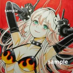 【手描きイラスト 118】オリジナル原画色紙 同人「悪魔ちゃんのぷんぷん 」