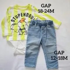 GAPロンT＆デニムパンツセット 18-24M/12-18M　８０サイズ