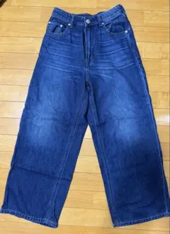 アメリカンホリック ワイドレッグデニムパンツ ダークブルー　M