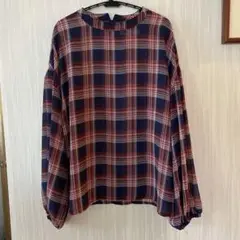 MAX最安値❗️【新品】チャオパニック　チェック柄バルーンスリーブシャツ　M