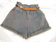 デニムショートパンツ　レディース　S ベルト付き