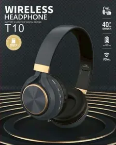 ワイヤレスヘッドホン　黒　bluetooth イヤホン ゲーム　音楽　おしゃれ