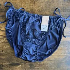 レディース　ショーツ　紐パン　ネイビー　レース　Mサイズ　Sayaka 紺