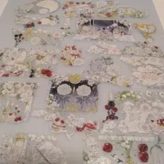 海外☆PET剥離紙付きマスキングテープ(1ループ分)・フレークシール20枚♪