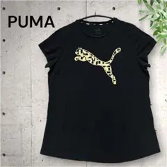 PUMA プーマ Tシャツ 黒　ゴールド デカロゴ US Lのサムネイル