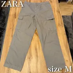 【美品】ZARA カーキ カーゴパンツ M