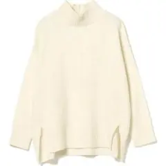 レイビームス　センターシーム　ビッグハイネックニット