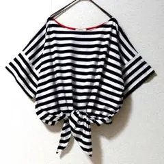 トゥモローランド　カットソー　ボーダー　Tシャツ　紺✕白　前結びのサムネイル