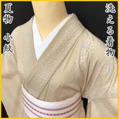 紬(単衣) (竹紋様 未使用 サンドベージュ色系) - メルカリ