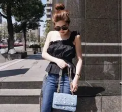 パールデニムショルダーバッグ