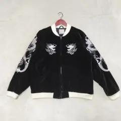 美品　90S　Open Dich　黒別珍　龍刺繍　スカジャン　Мサイズのサムネイル