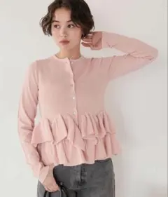 【完売品】titivate フリルヘムニットカーディガン