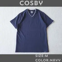 Cosby コスビー Vネック Tシャツ 半袖 メンズM ネイビー レイヤード風のサムネイル