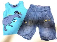 kladskap グレードスコープ 恐竜タンクトップとデニムショーツセット