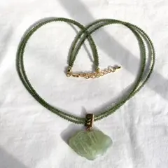 【天然石】翡翠トップネックレス