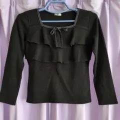 レディース　黒　長袖ニット　M