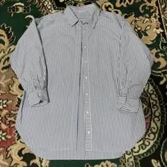 美品　DoCLASSEシャツ　トップス　ストライプ　ブルー×ホワイト