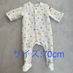 ミキハウス ホットビスケッツ 動物柄 足つきカバーオール 長袖 春秋冬70cm