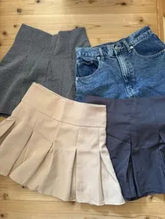ミニスカート　ショーパン4枚セット