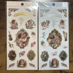 シール　天使　34片(17片×2シート) 2枚セット　アミファ　amifa