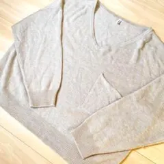 【KBF】ケービーエフ ニットシャツ 長袖 M Vネック ショート丈 美品