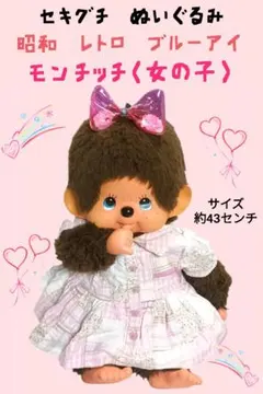 昭和レトロ セキグチ ぬいぐるみ ブルーアイ モンチッチ 男の子 約43