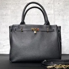 【極美品】傳濱野 ミーティア ハンドバッグ 南京錠 ダークブラウン×オレンジ 極美品】傳濱野 ミーティア ハンドバッグ 南京錠 ダークブラウン