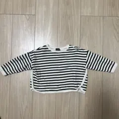 petit main 長袖カットソー 90cm ストライプ