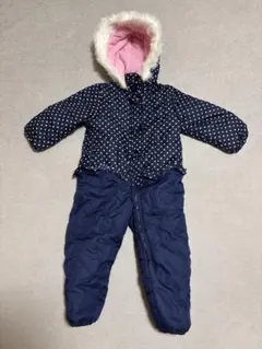 NON SECTION ベビー ジャンプスーツ 防寒着 ドット柄
