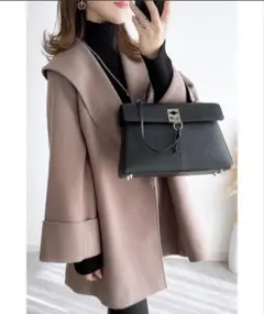 【美品】アンドドットノスタルジア　ビックカラーガウンコート