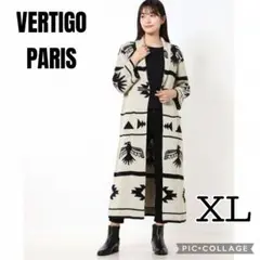 【美品】VERTIGO PARIS★ネイティブ柄 ニット ガウンコート XL