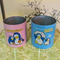 昭和レトロ 未使用 ペンギン 缶 ごみ箱 ダストボックス ② 当時物
