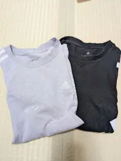 140cm　アディダス　Tシャツ　２枚セット　薄紫　黒　adidas